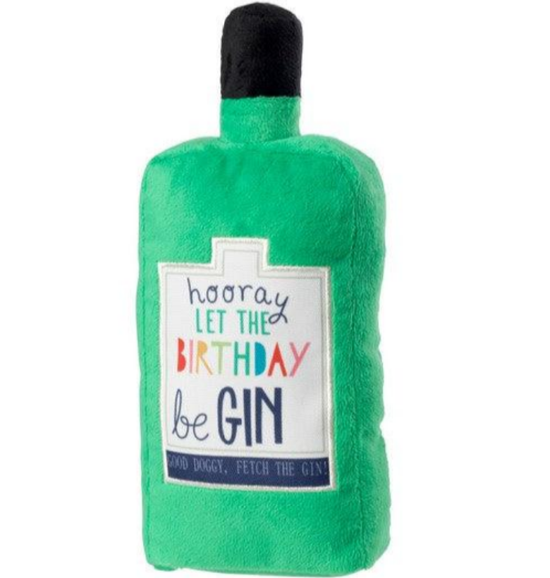 House of Paws Birthday Gin Bottle plush dog toy