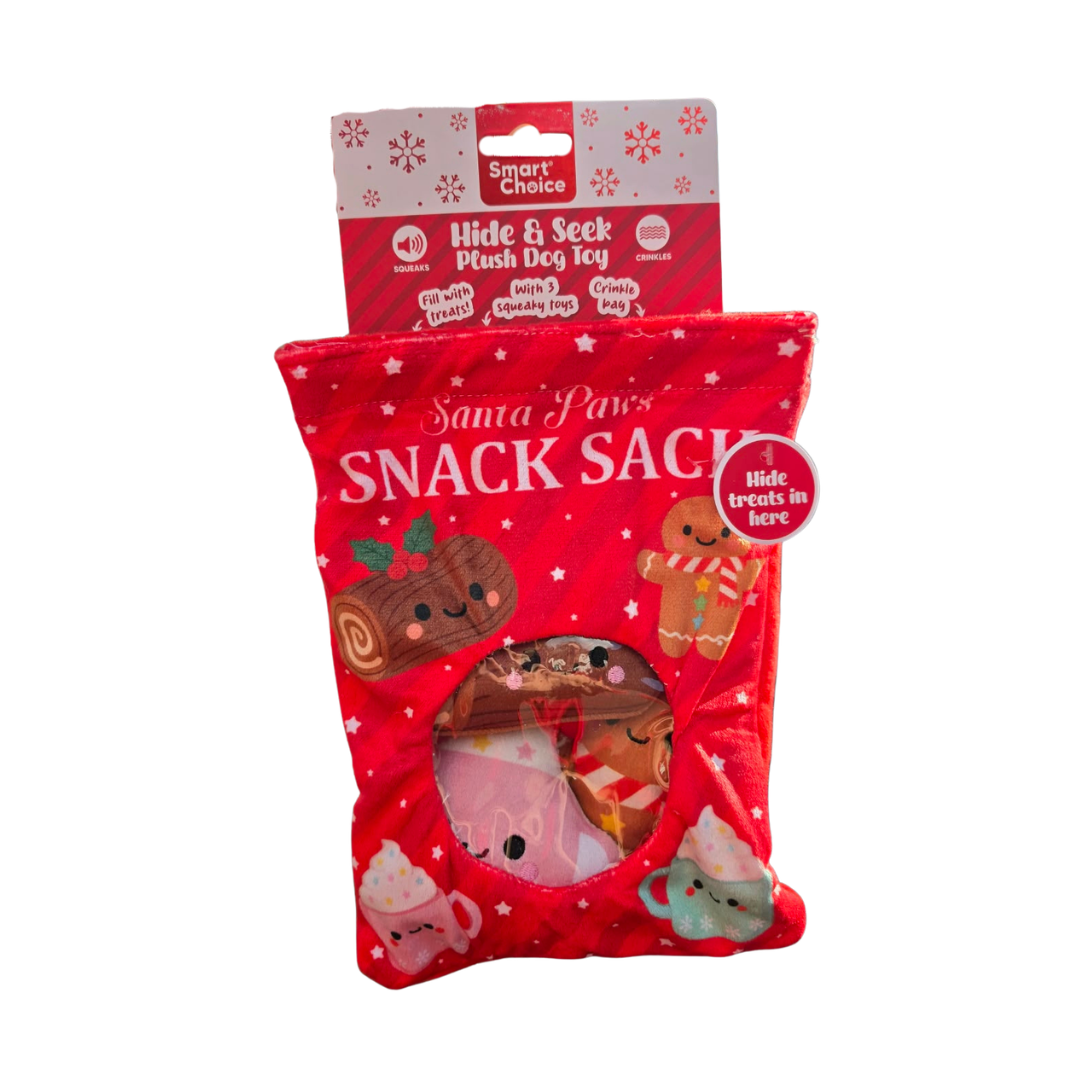 SC Christmas Santa Paws Hide & Seek Plush Dog Toy Set