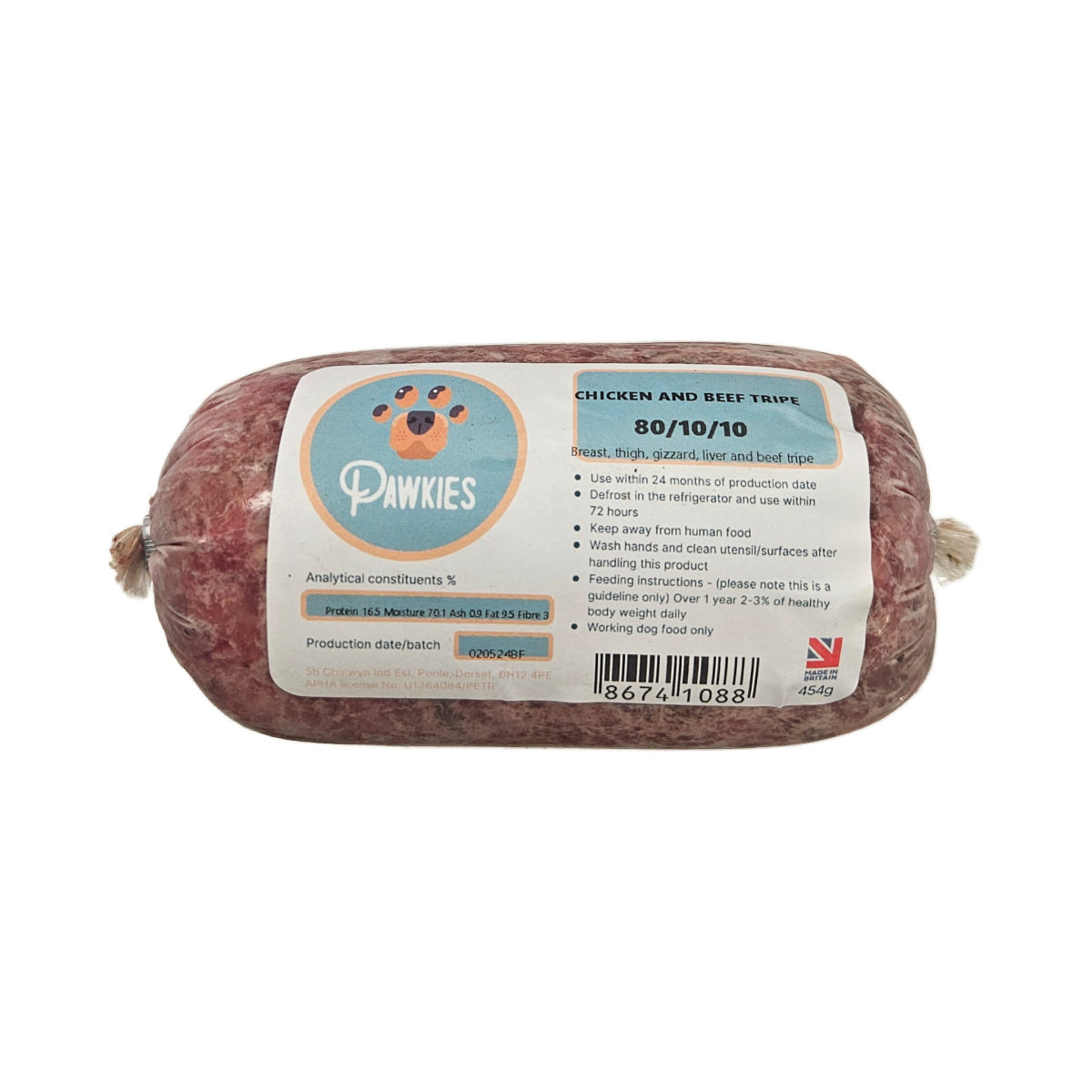 Pawkies raw dog food with free home delivery in Wiltshire