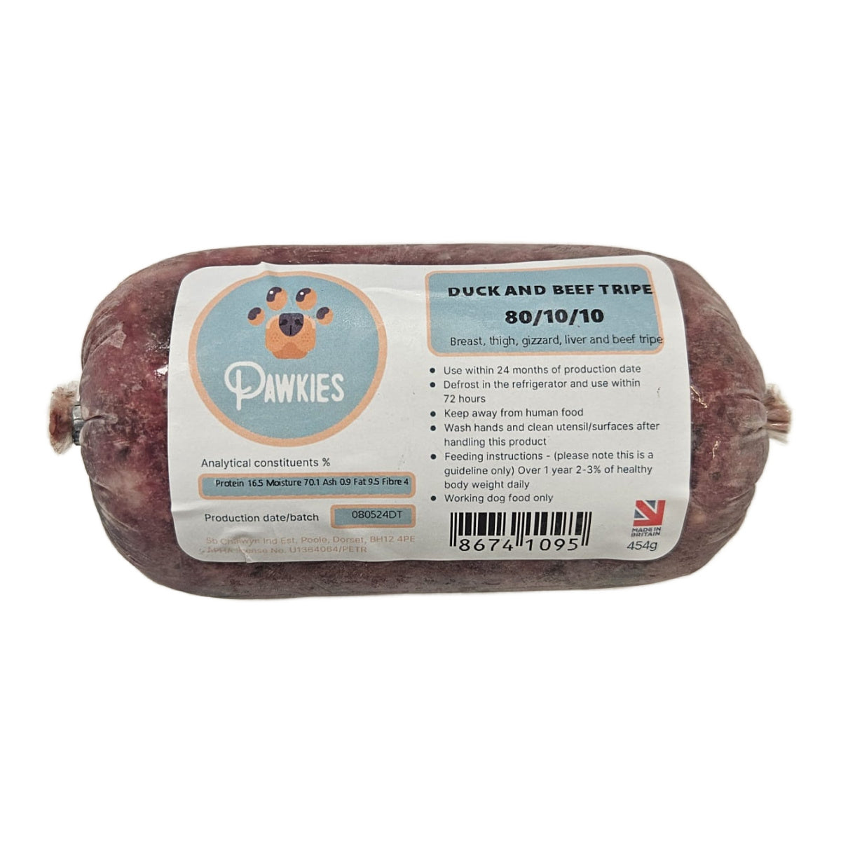 Pawkies raw dog food with free home delivery in Wiltshire