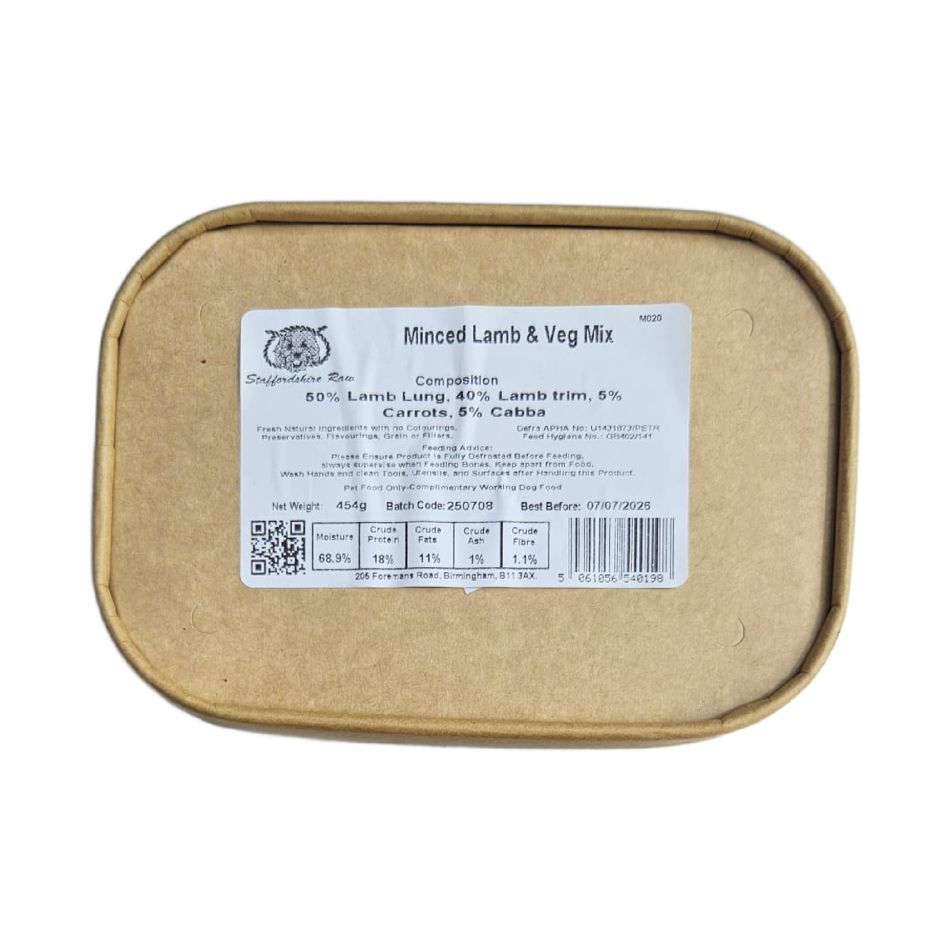 Staffordshire Raw dog food in carboard packaging in Wiltshire