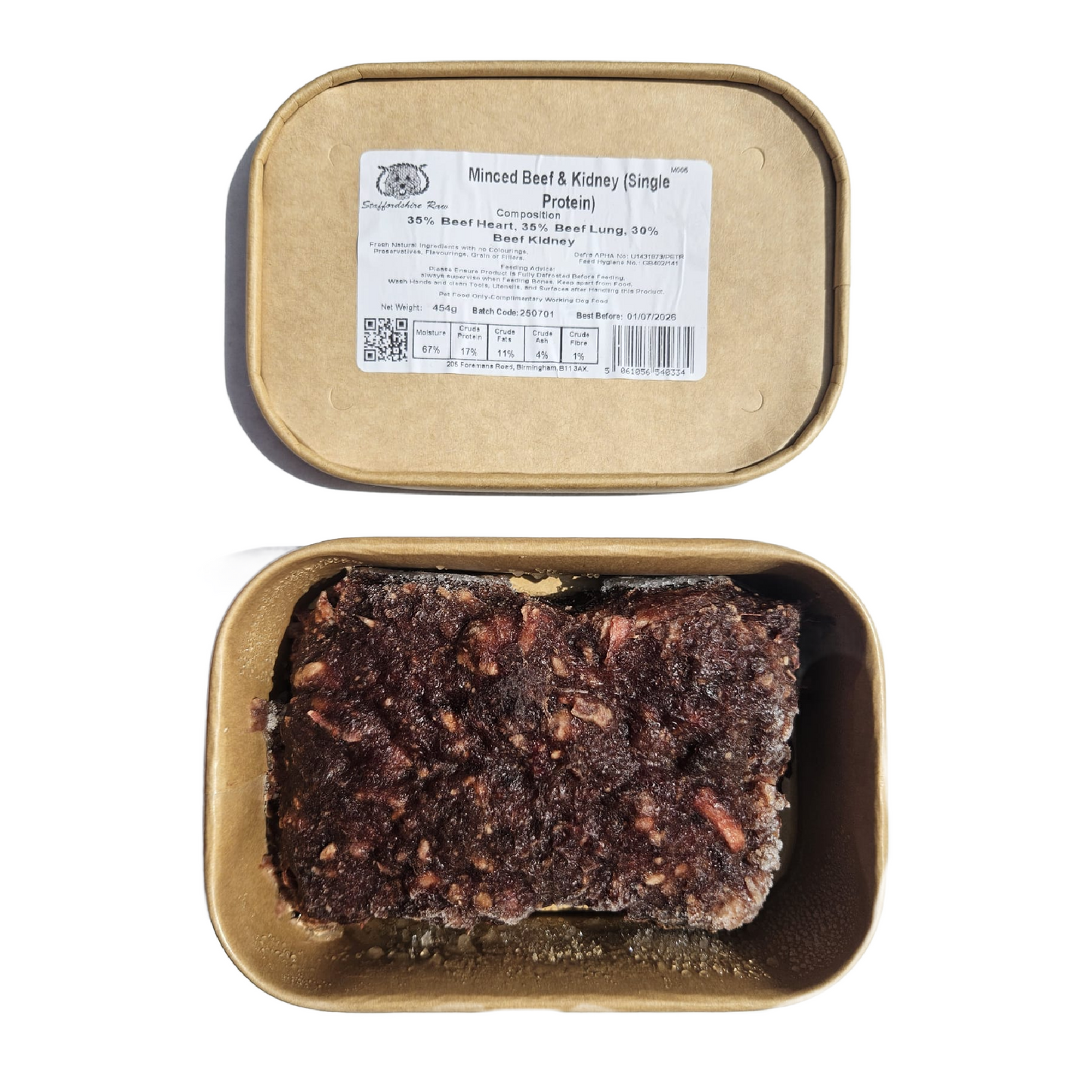 Staffordshire Raw dog food in carboard packaging in Wiltshire