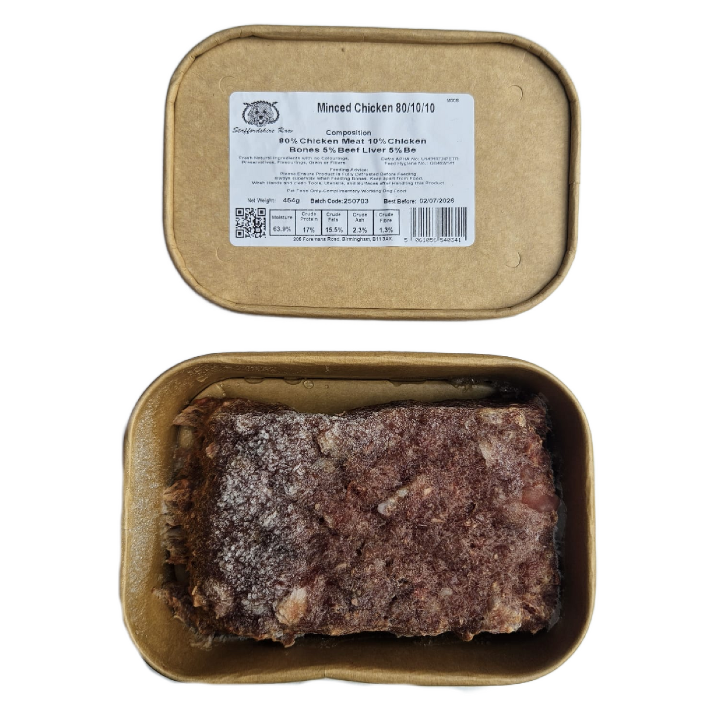 Staffordshire Raw dog food in carboard packaging in Wiltshire