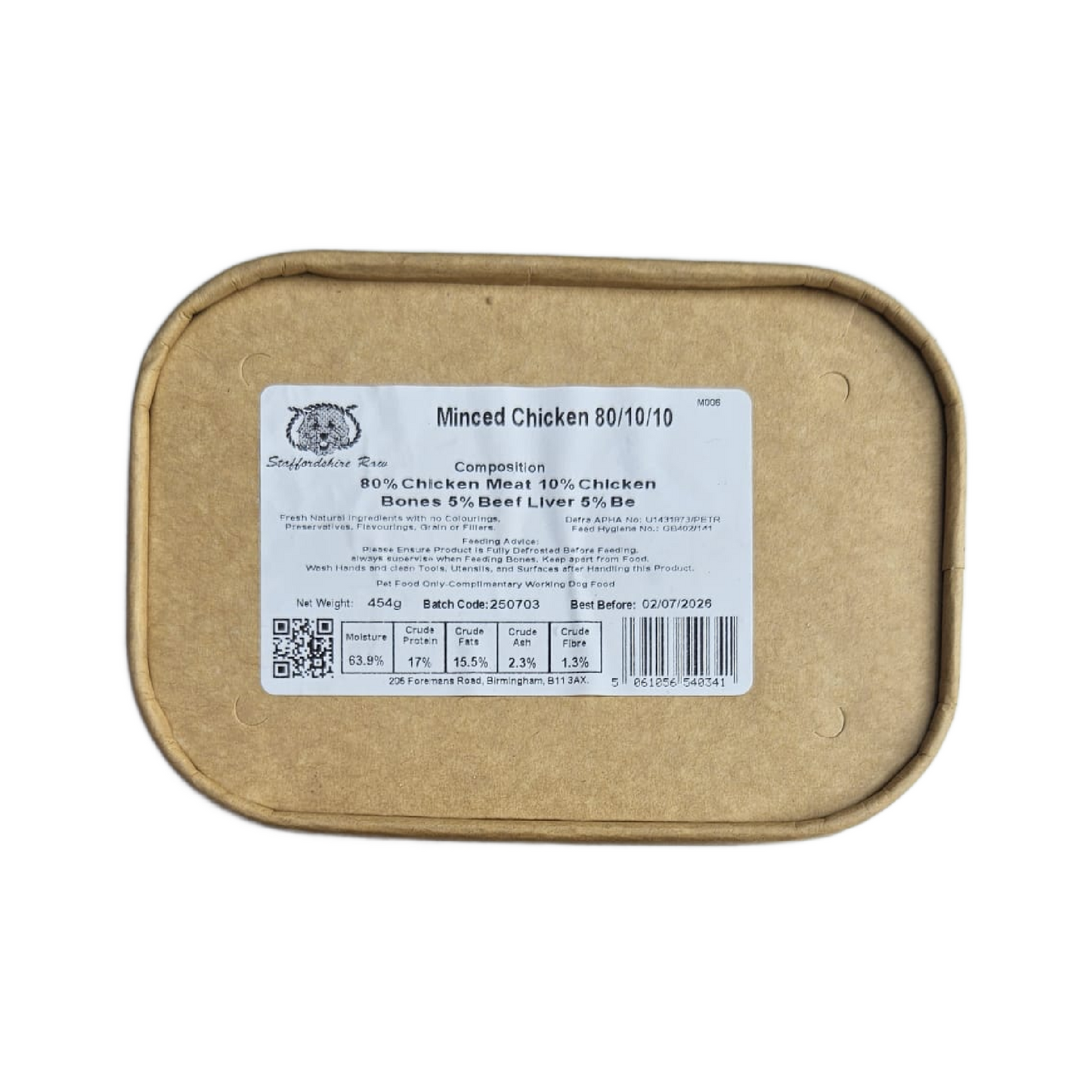 Staffordshire Raw dog food in carboard packaging in Wiltshire