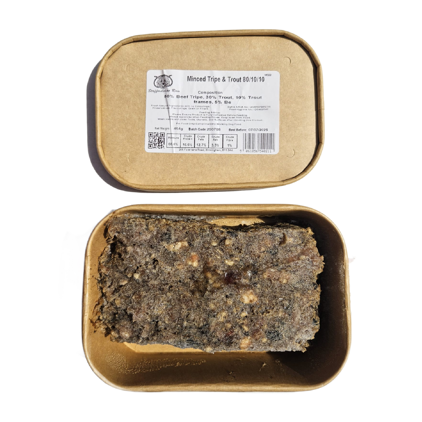 Staffordshire Raw dog food in carboard packaging in Wiltshire