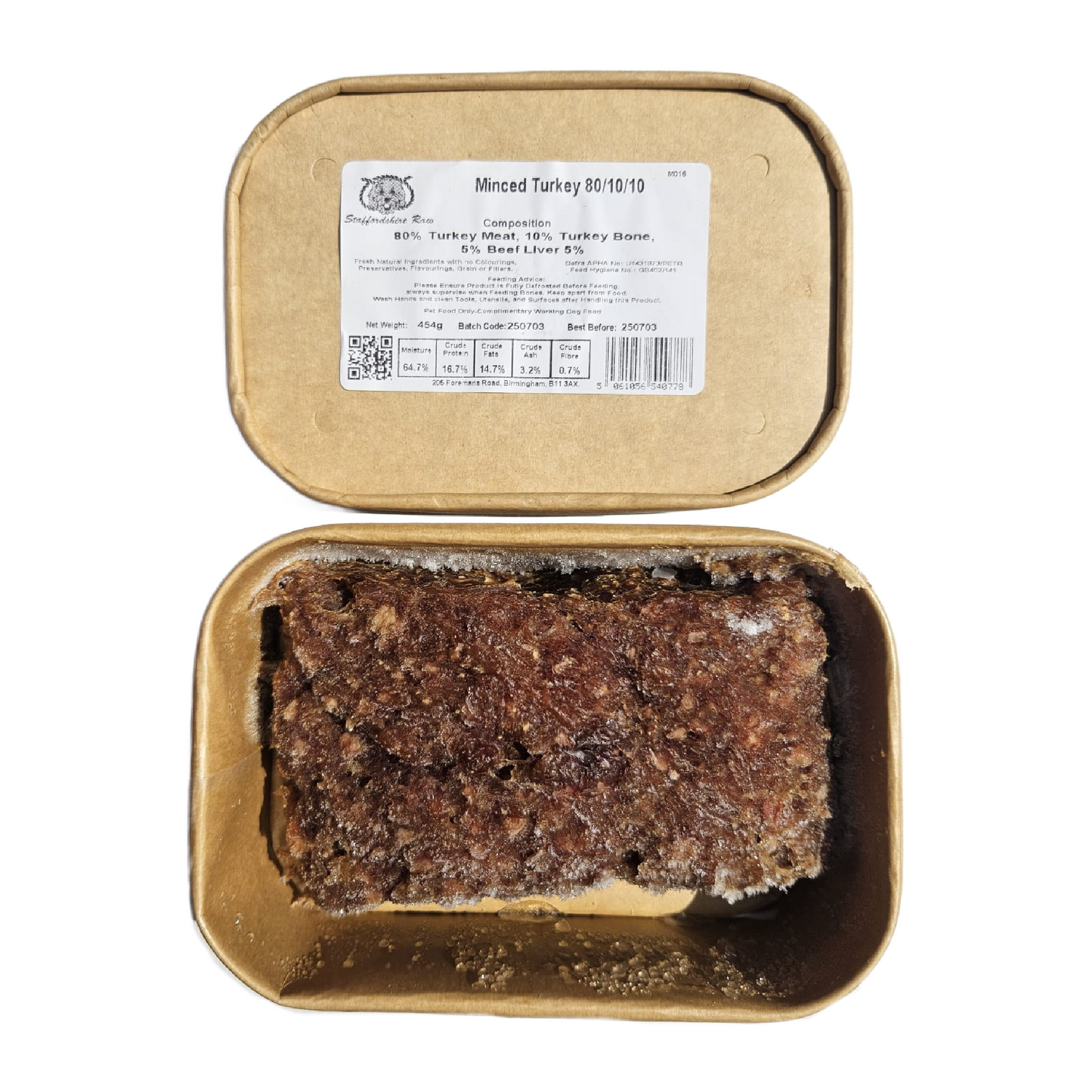 Staffordshire Raw dog food in carboard packaging in Wiltshire