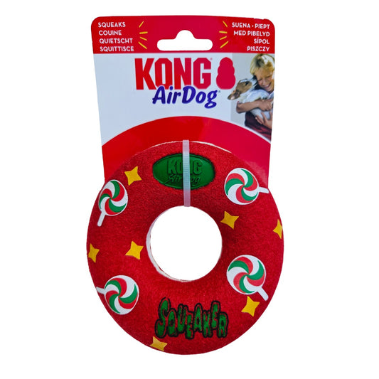 KONG Holiday AirDog Squeaker Donut Medium