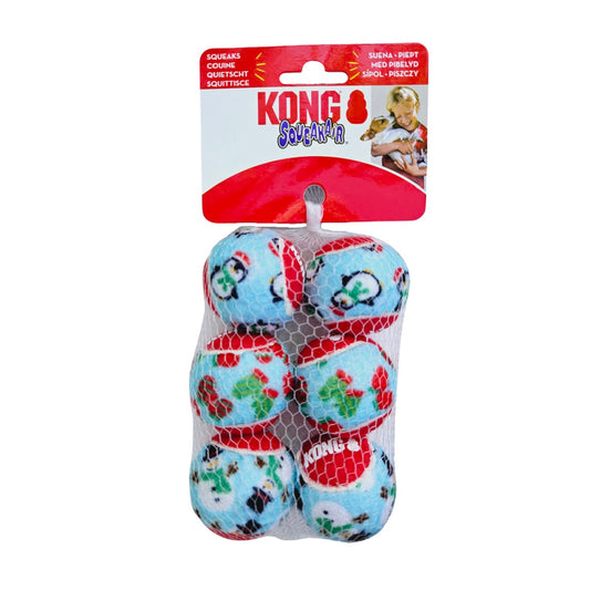 KONG Holiday SqueakAir Balls 6pk PENGUIN - Small