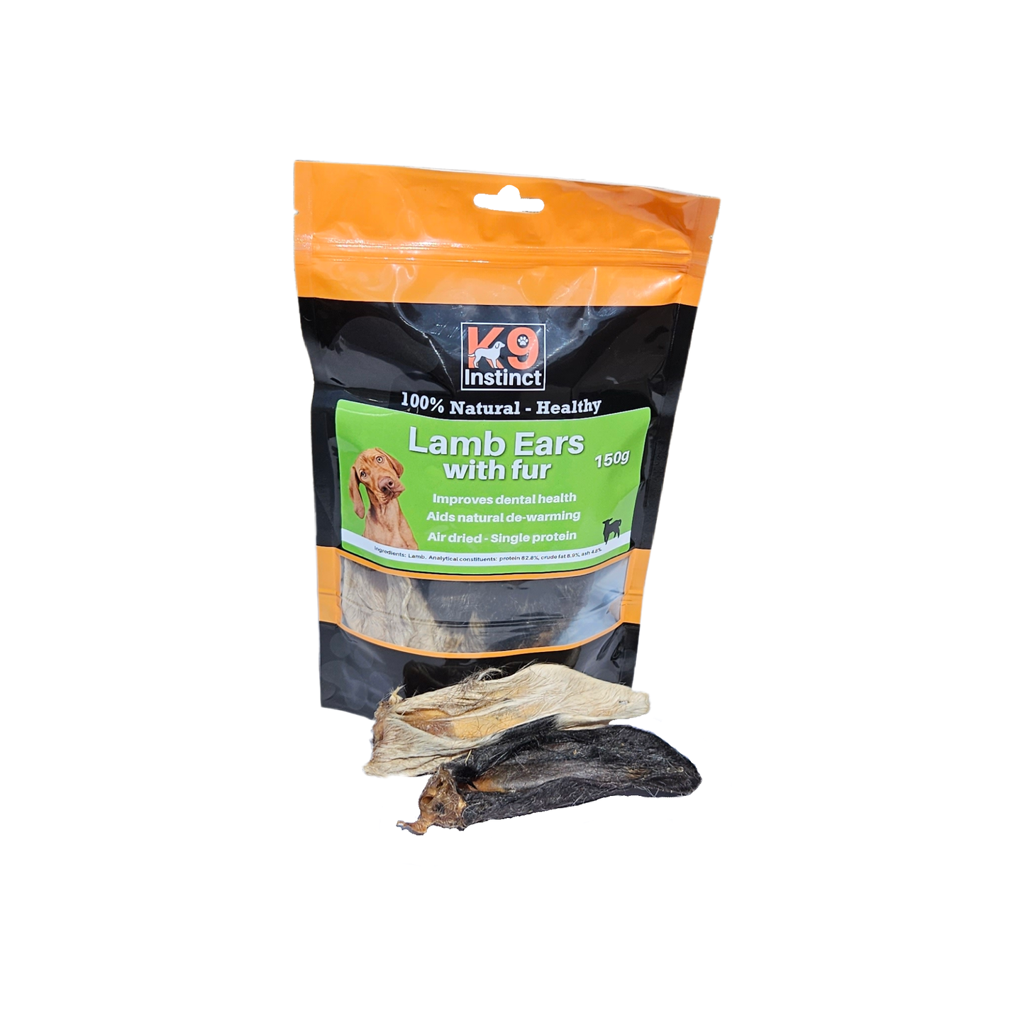 K9 Instinct UK Lamb Ears with fur - natural dog chews