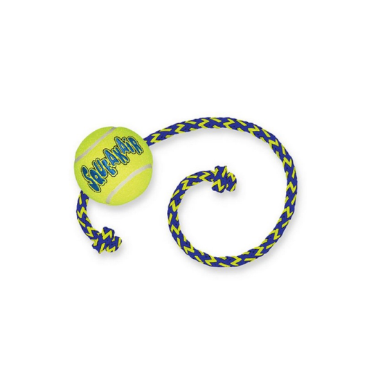 Kong Air Squeaker Tennis Ball With Rope - M