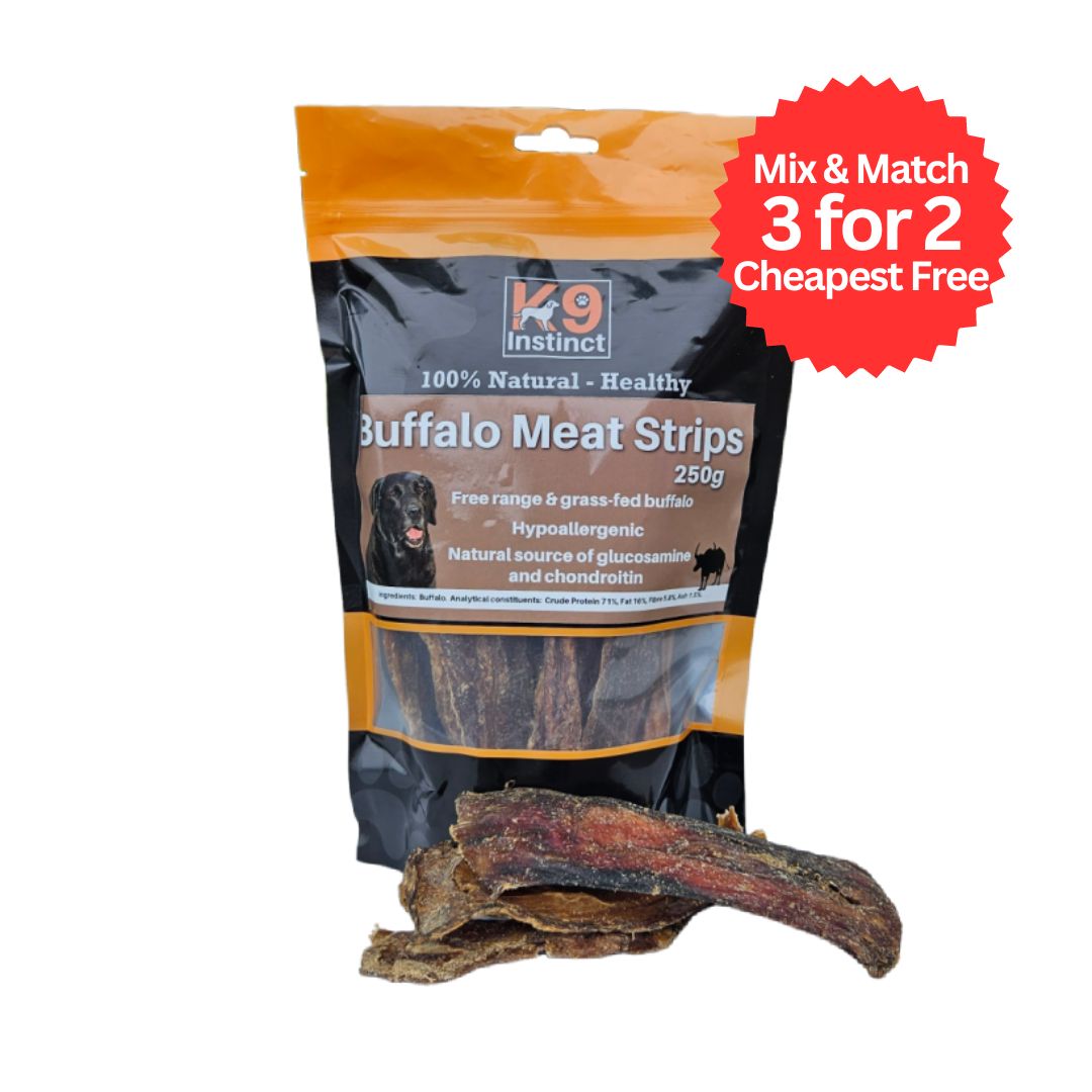 K9 Instinct UK Buffalo meat strips - natural dog chews