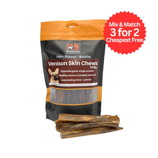K9 Instinct UK Venison skin chew for dogs - natural dog chews
