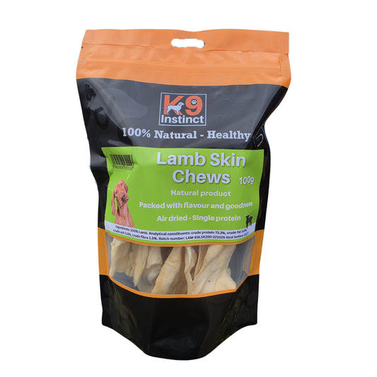 Lamb skin 100g - natural chews for dogs in UK
