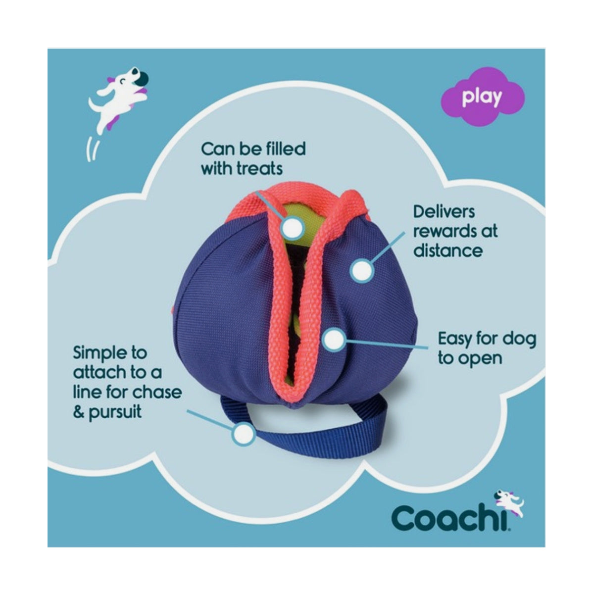 CoA Coachi Chase & Treat Navy, Lime & Coral