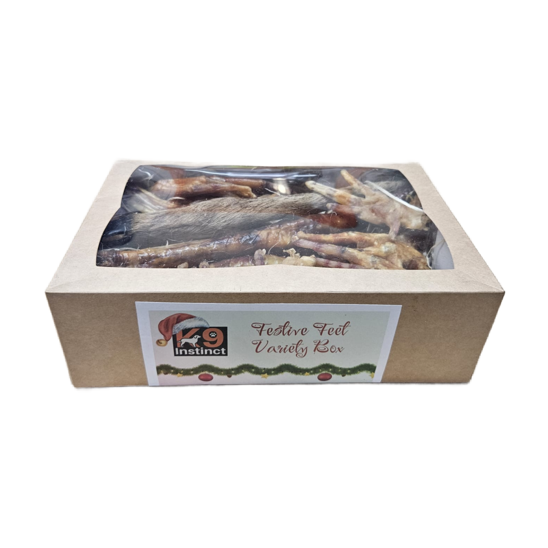 Festive feet variety box for dogs shipping across UK
