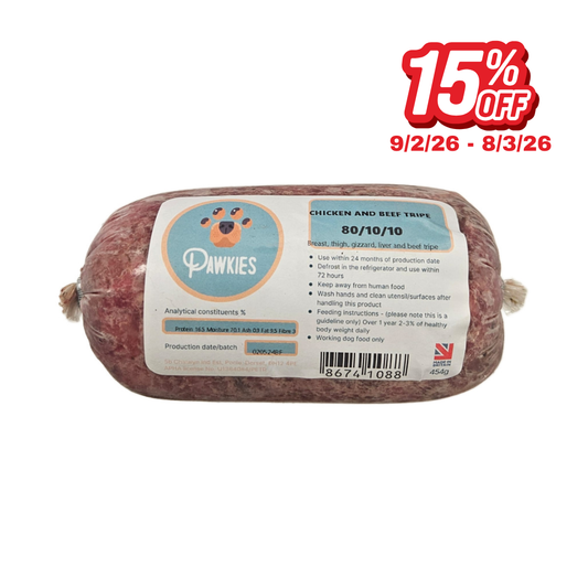 Pawkies raw dog food with same day free delivery in Wiltshire