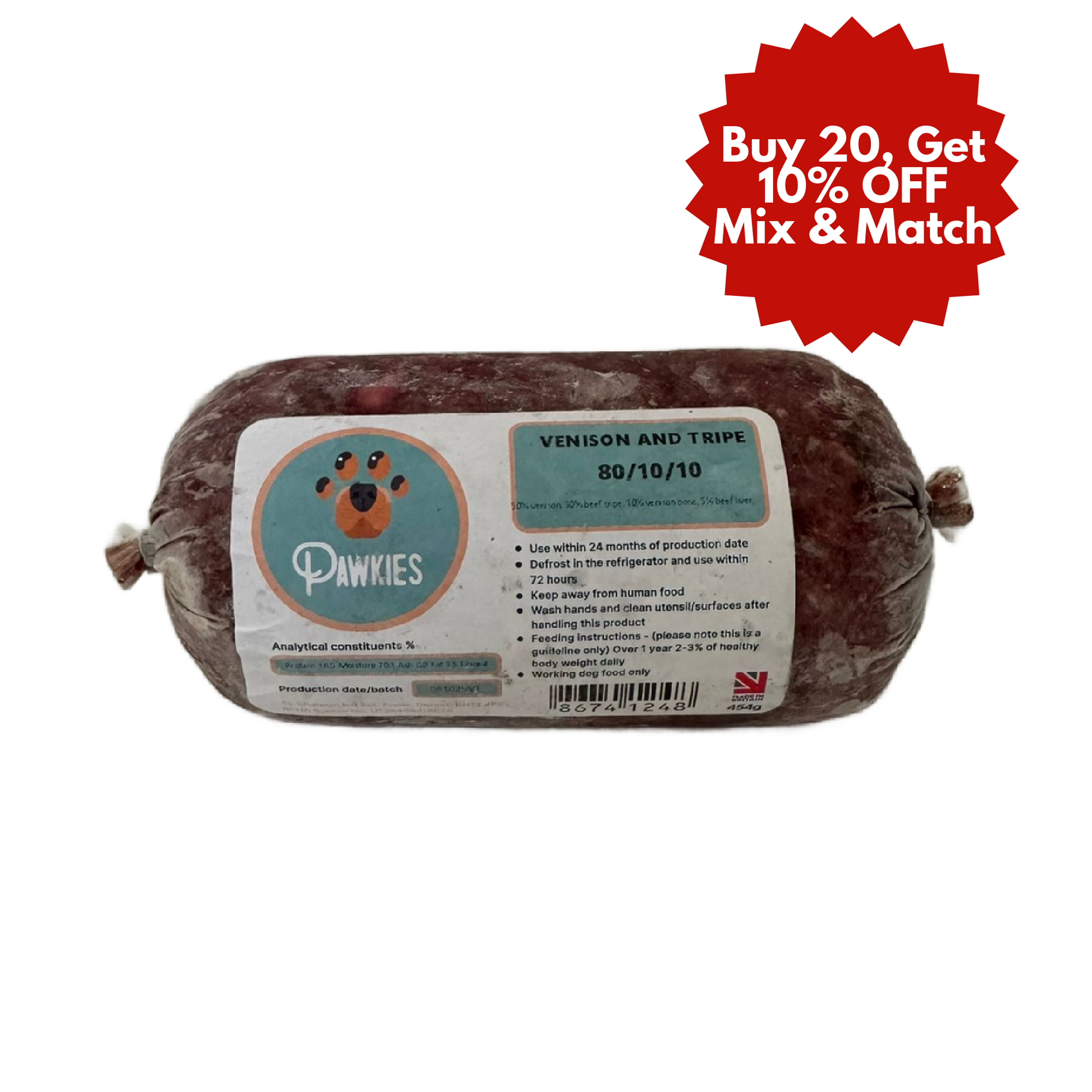 Pawkies raw dog food with same day free home delivery in Wiltshire