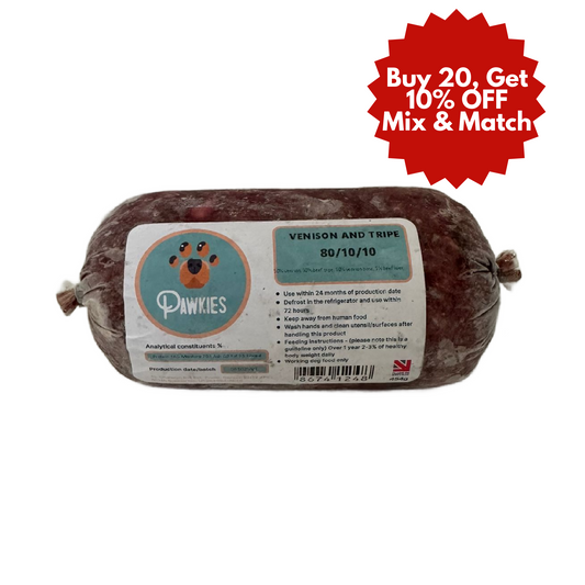 Pawkies raw dog food with same day free home delivery in Wiltshire