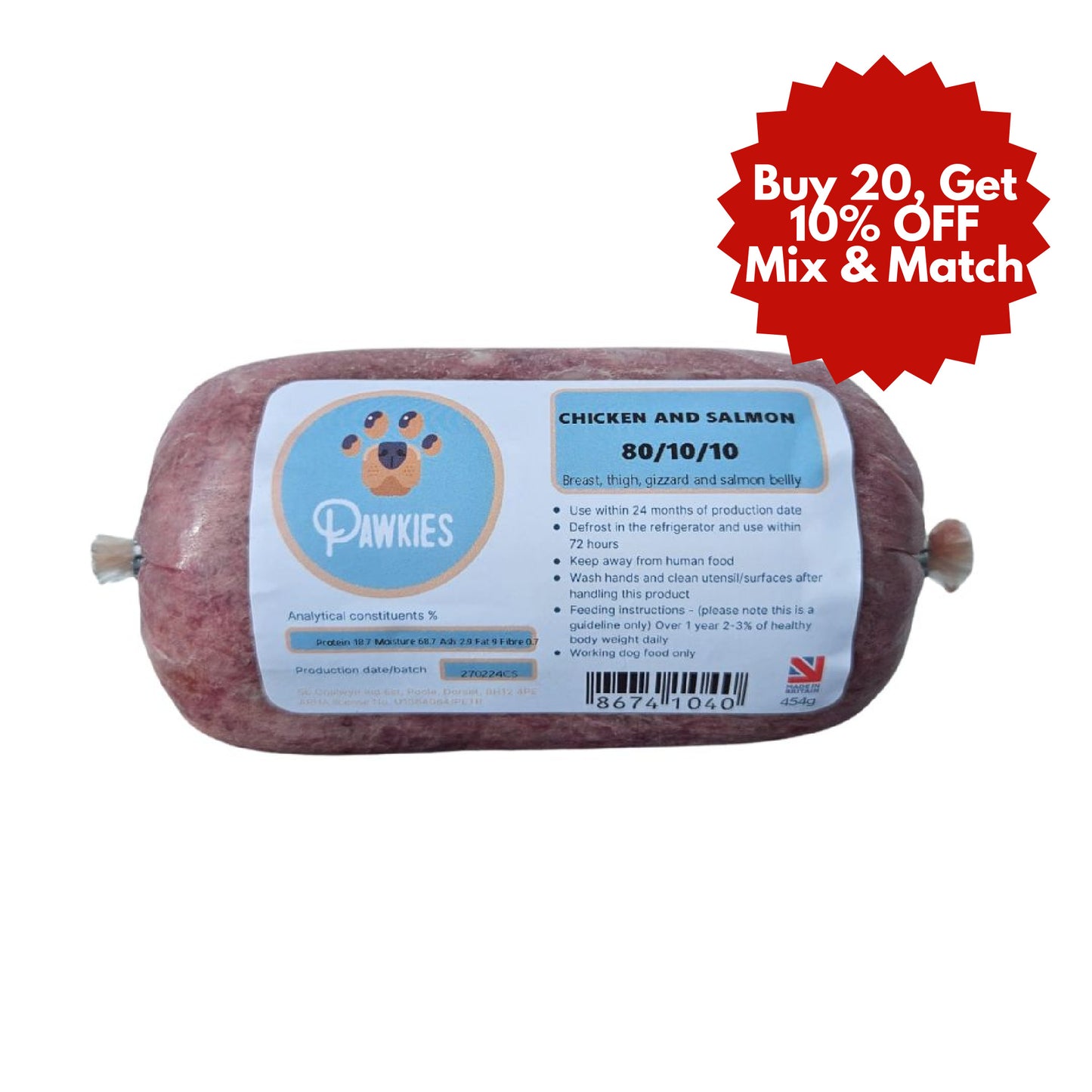 Pawkies raw dog food with free home delivery in Wiltshire