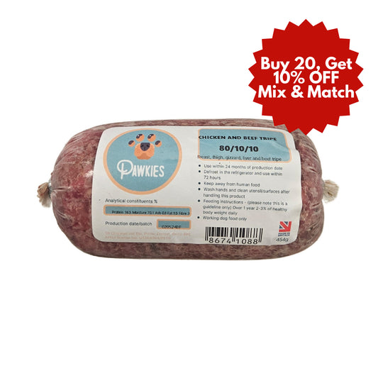 Pawkies raw dog food with free home delivery in Wiltshire