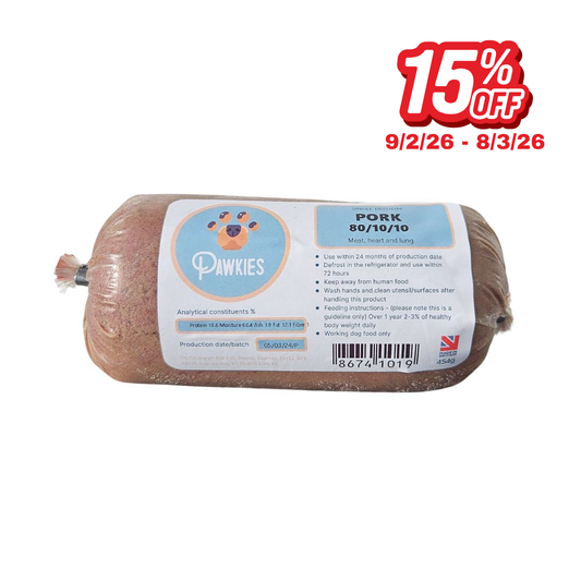 Pawkies raw dog food with same day free delivery in Wiltshire