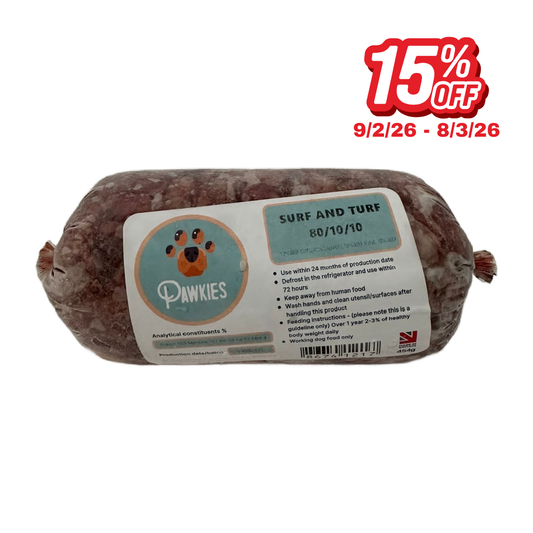 Pawkies raw dog food with same day free delivery in Wiltshire