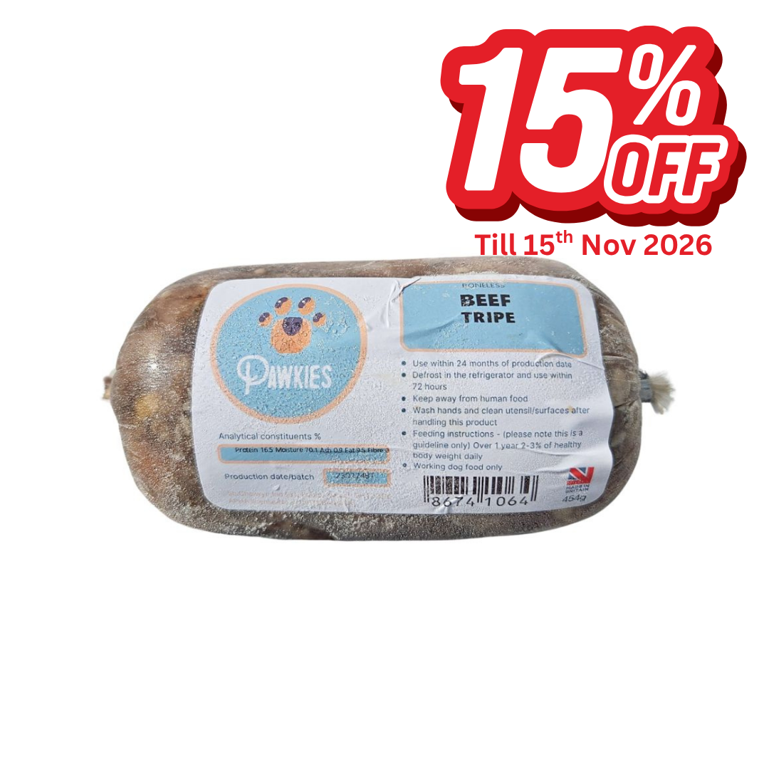 Pawkies Beef Tripe 454g