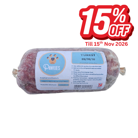 Pawkies Turkey 80/10/10 454g
