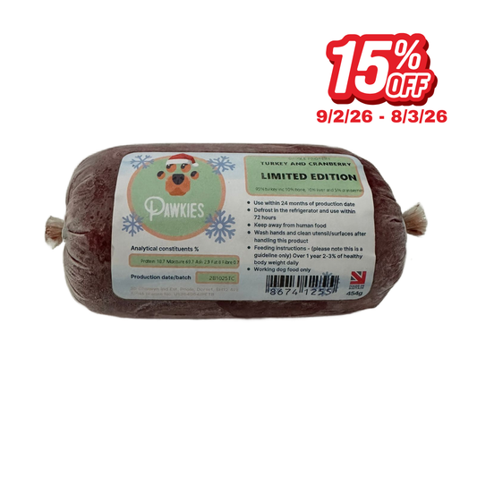 Pawkies raw dog food with same day free delivery in Wiltshire