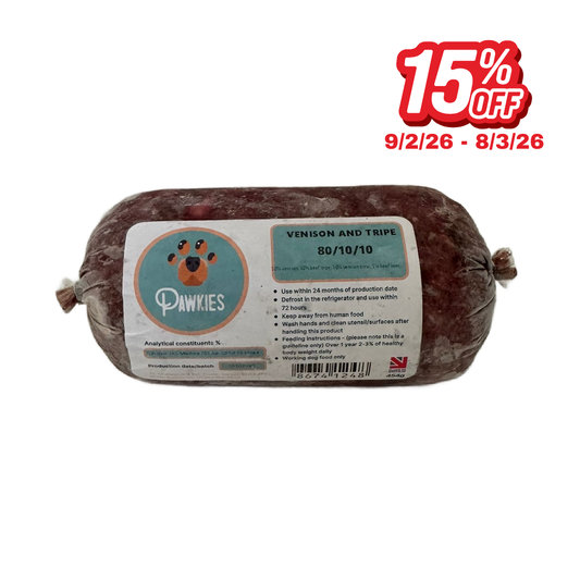 Pawkies raw dog food with same day free delivery in Wiltshire