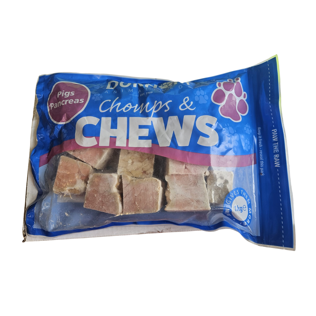 Raw dog food in Wiltshire - Pig pancreas chunks