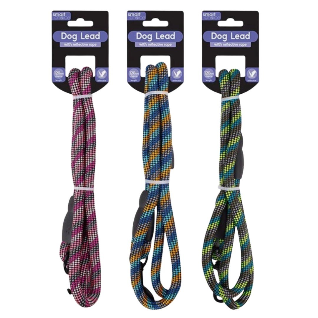 Reflective Rope Slip Lead 120cm