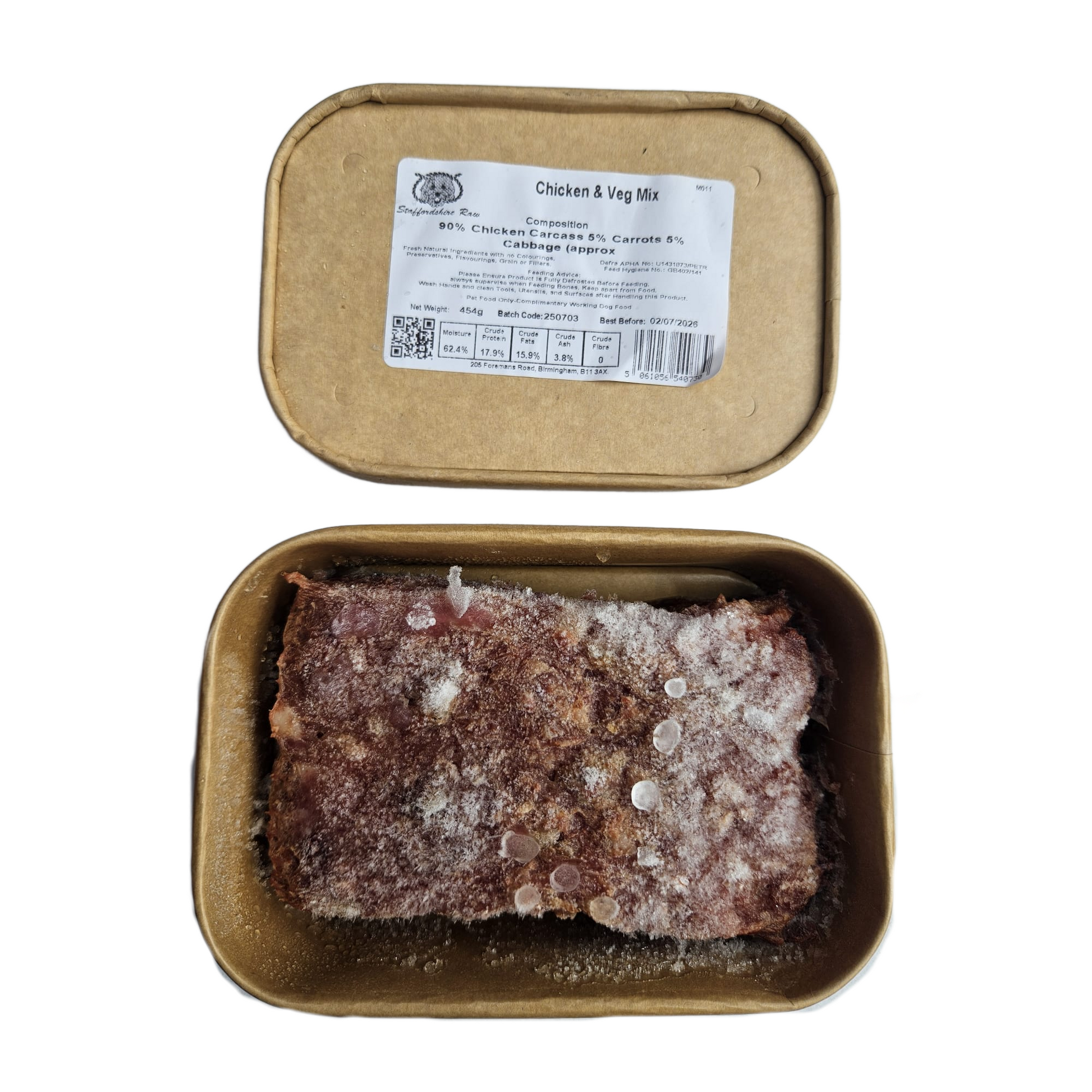 Staffordshire Raw dog food in carboard packaging in Wiltshire