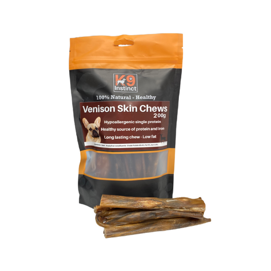 Venison skin chews for dogs in UK