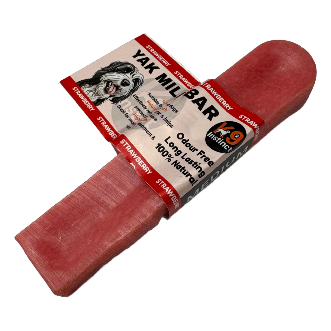 Yak milk bar medium strawberry flavour for dogs