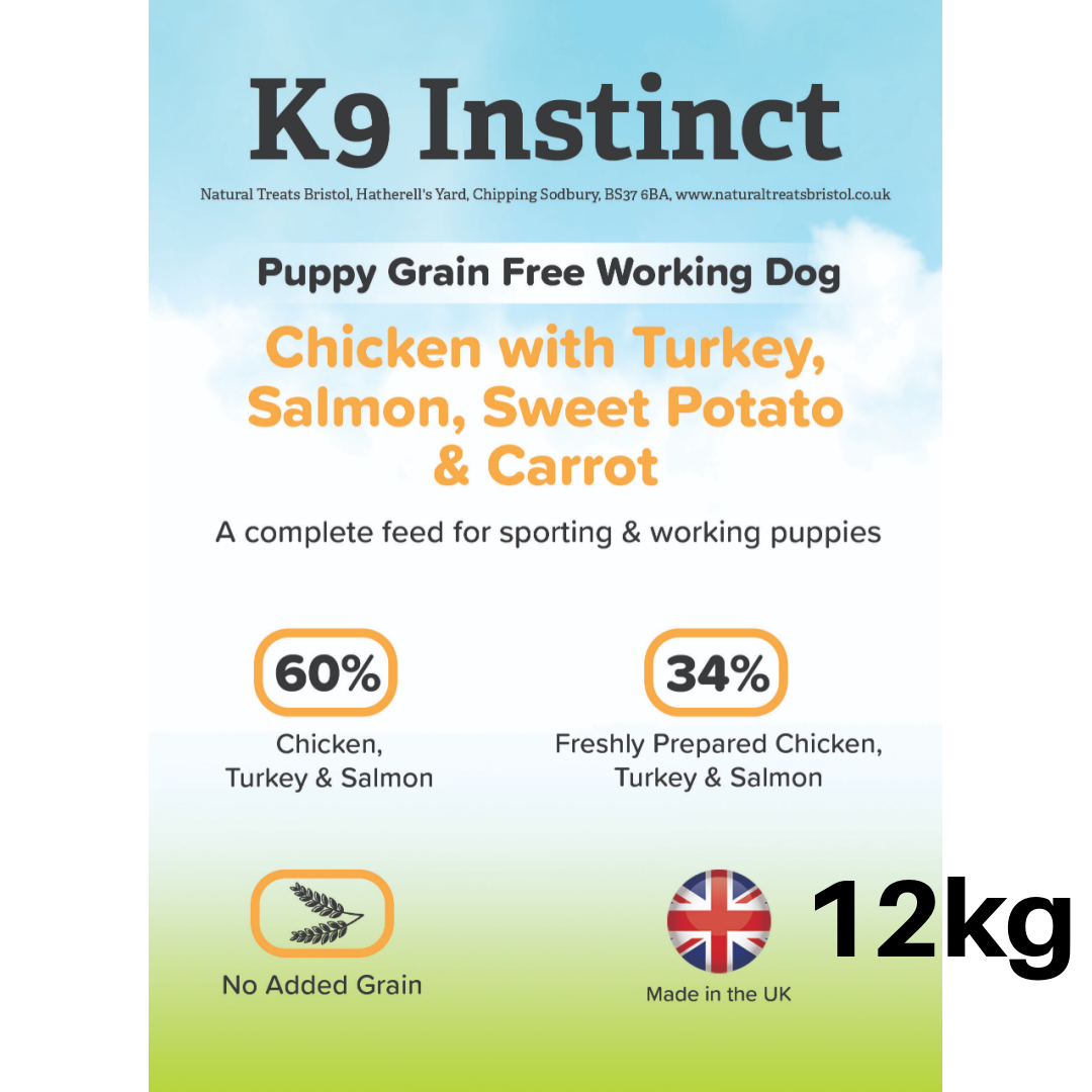 Chicken with Sweet Potato,Carrots & Peas, Grain Free 12kg - grain free dry food for puppies