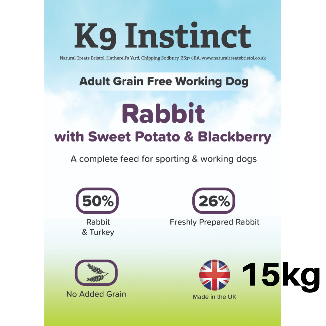 Rabbit with Sweet Potato & Blackberry 15kg - Grain Free dry dog food