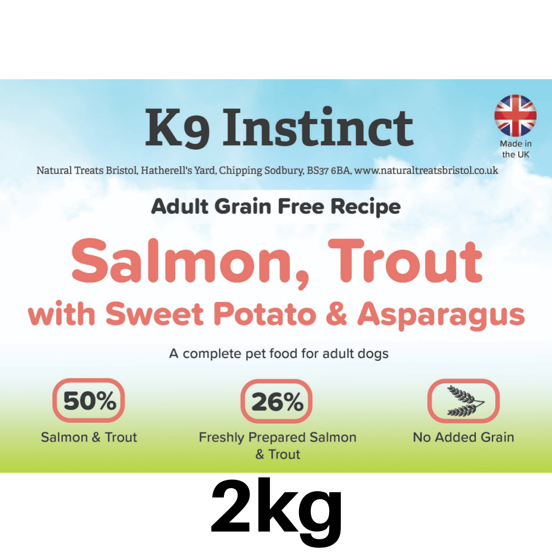 Salmon, Trout, Sweet Potato & Asparagus 2kg - Grain Free dry dog food