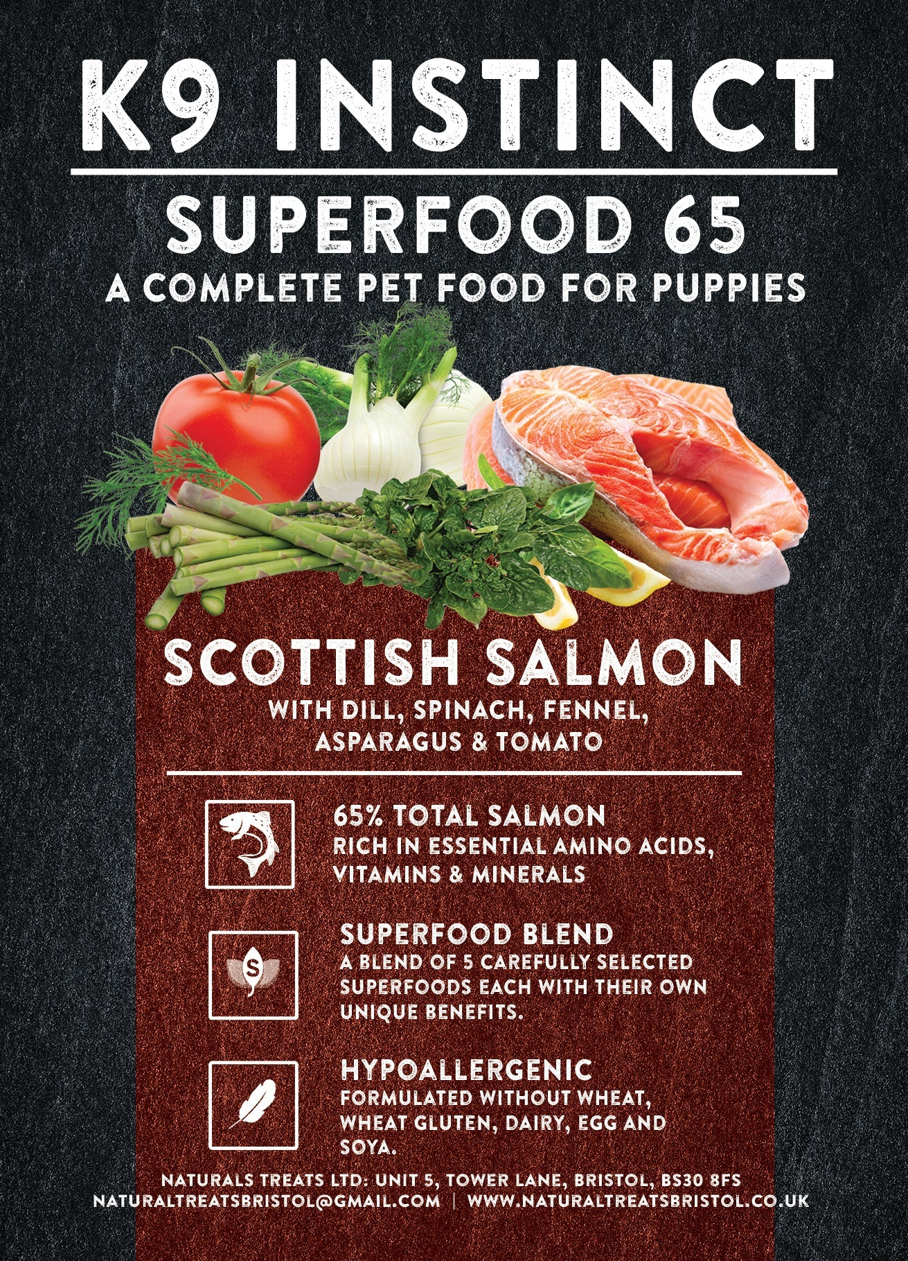 Superfood Salmon 2 & 12kg - grain free dog food for puppies